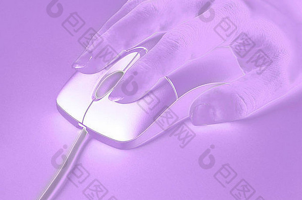 手电脑鼠标单色版本阴影紫色品红色的