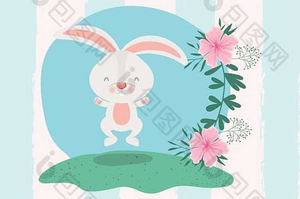 快乐复活节卡兔子花园