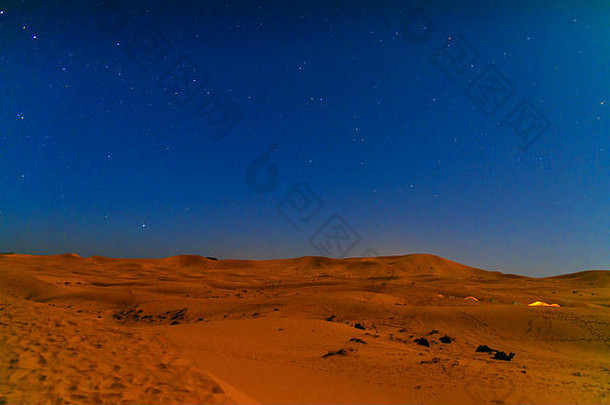 晚上非常切比沙子沙丘撒哈拉沙漠沙漠merzouga摩洛哥