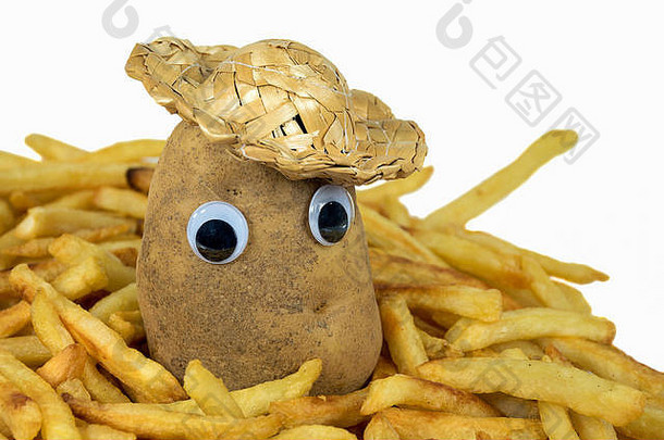 土豆稻草他眼球法国薯条