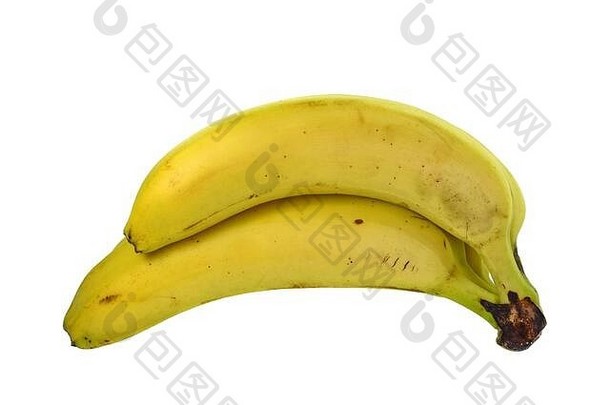 群香蕉孤立的白色背景
