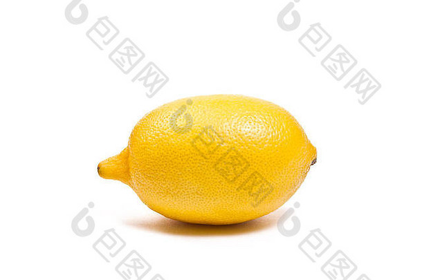 黄色的成熟的柠檬孤立的白色背景剪裁路径