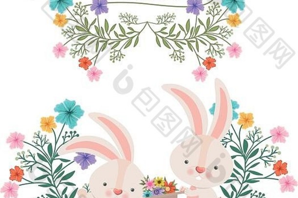 快乐复活节标签蛋花图标