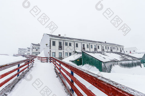 白色因纽特人生活块街重降雪努克格陵兰岛