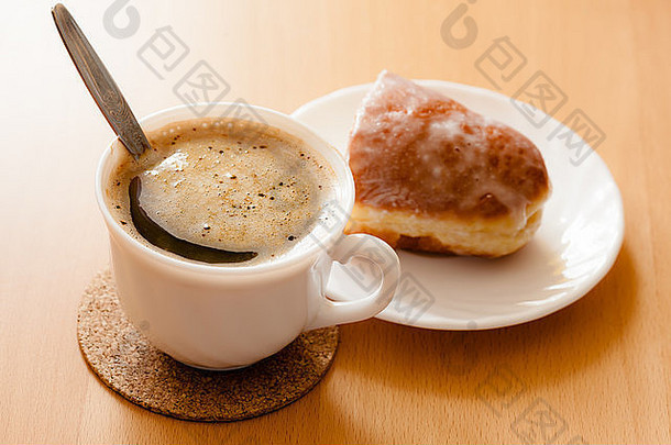 饮料甜蜜的食物杯热喝咖啡板好甜点木表格