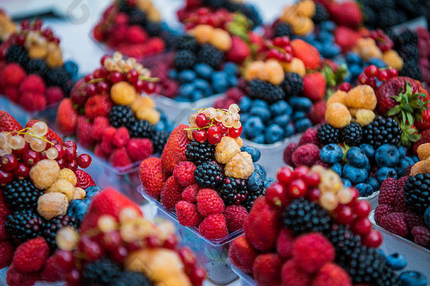 水果浆果蔬菜计数器街市场