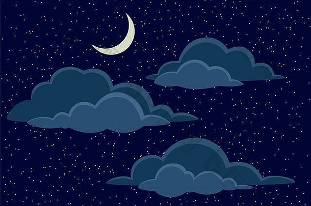 晚上天空云