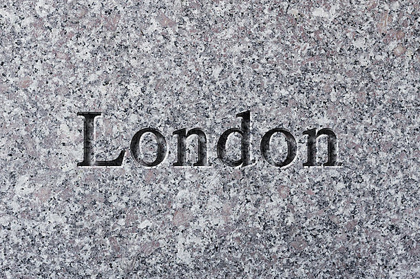 雕刻拼写城市伦敦变形表面