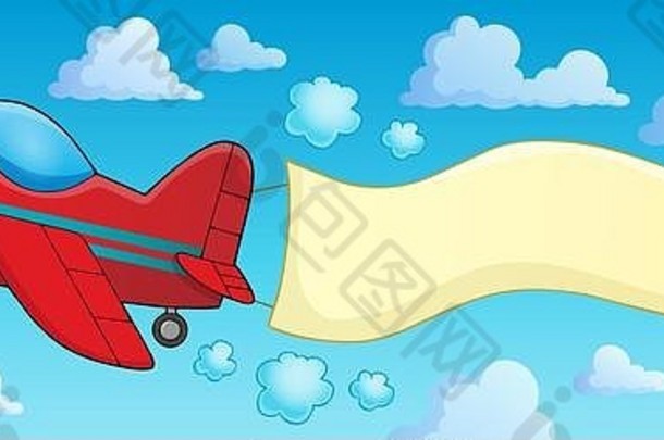 复古的飞机横幅主题图片插图