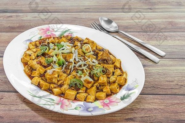 亚洲中国成都重庆食物表格麻浦Toufu豆凝乳受欢迎的辣的中国人菜四川省