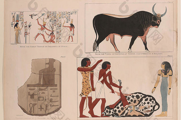 古董埃及古物学图像