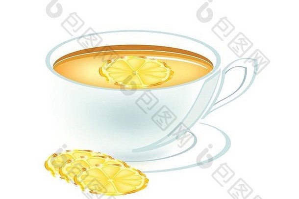 杯薄荷茶片柠檬