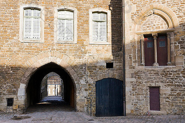 中世纪的石头城市院子里历史中心滨海布洛涅法国