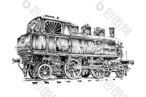 蒸汽机车引擎复古的古董