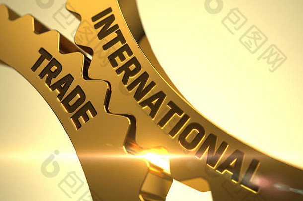 国际贸易概念金金属齿轮齿轮