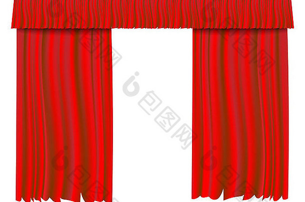 红色的剧院窗帘插图背景