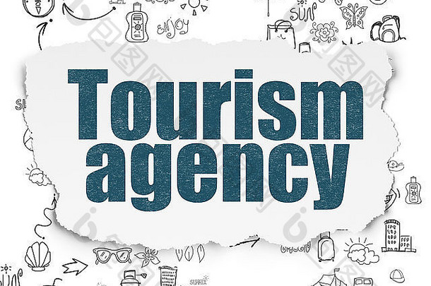 旅行概念旅游机构撕裂纸背景