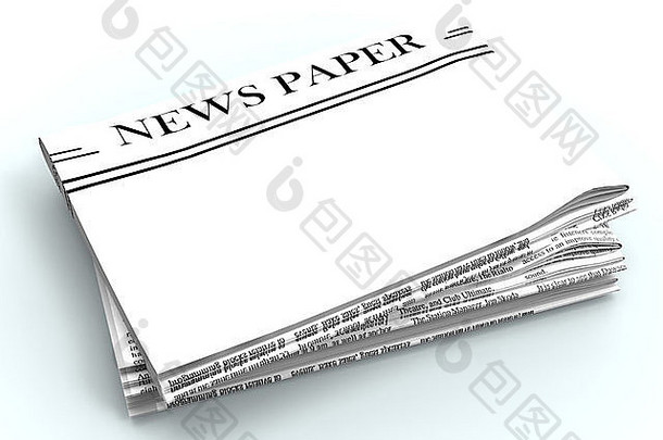 空白报纸Copyspace显示新闻媒体标题空间
