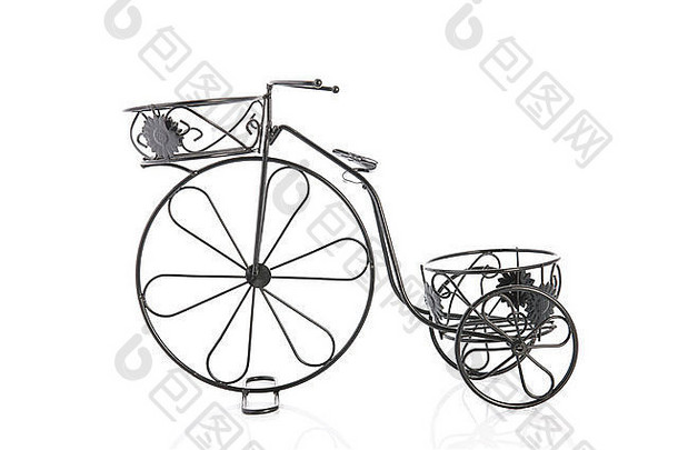 古董自行车孤立的白色背景