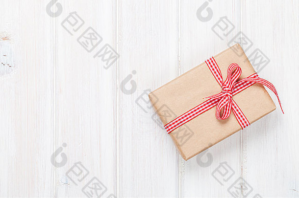 礼物盒子木表格背景复制空间