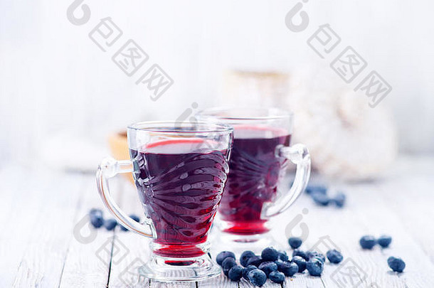 蓝莓汁玻璃表格