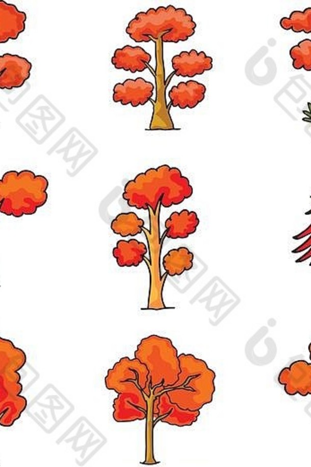 集橙色树涂鸦