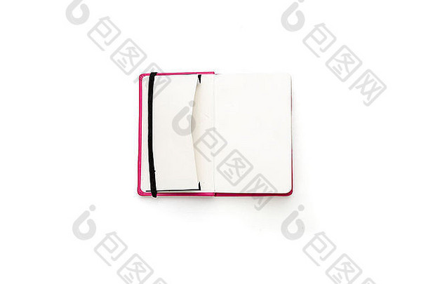 空白开放日记开放一边口袋里孤立的白色