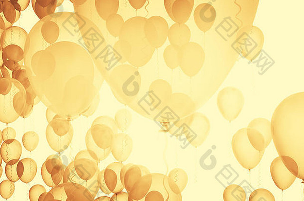群金气球白色庆祝活动背景