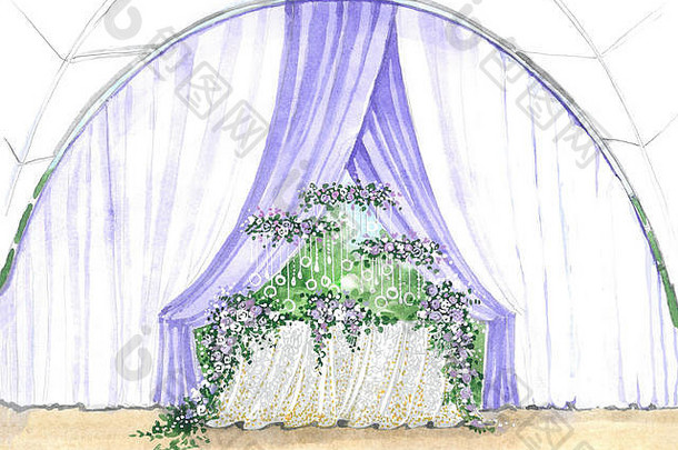 草图婚礼表格节日表格表格新婚夫妇婚礼草图美丽的婚礼设计