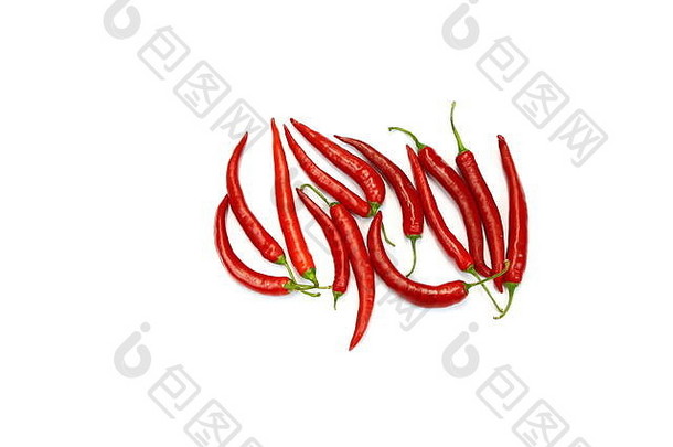 红色的辣椒纸白色背景