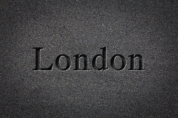 雕刻拼写城市伦敦变形表面