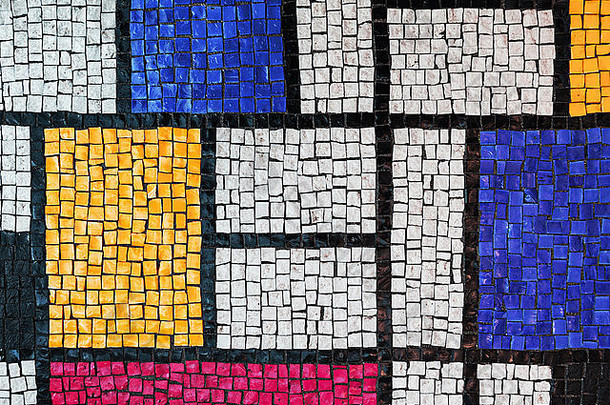 石头瓷砖马赛克使小色彩斑斓的广场玻璃片段背景纹理
