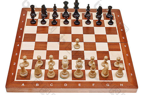 移动兵国际象棋董事会孤立的白色背景