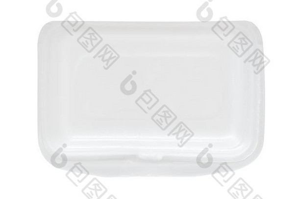 聚苯乙烯泡沫塑料盒子白色背景食物容器