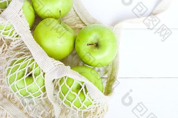 package-free购物生态友好的袋苹果浪费