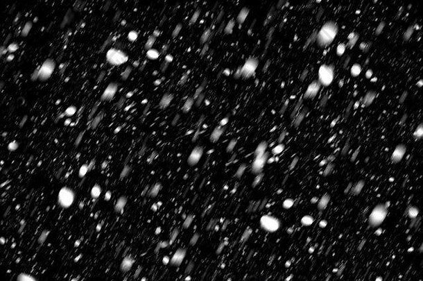 斑点雪绝对黑色的背景