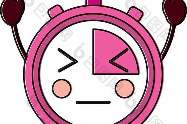 愤怒的高度精确的钟表卡哇伊图标图像