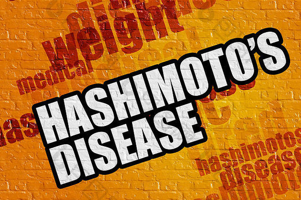 医学概念hashimotos疾病黄色的brickwall