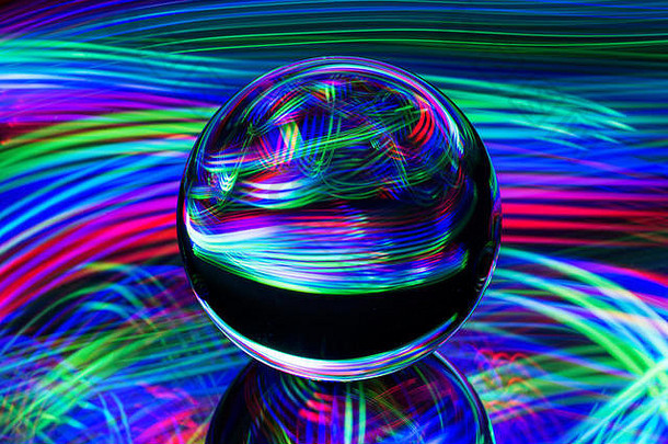光绘画水晶球玻璃表面彩色领导灯光源