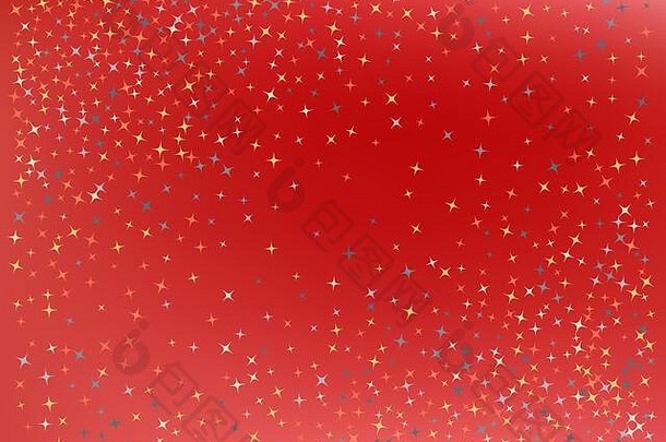 珊瑚颜色背景星星五彩纸屑有用色彩的设计分散星星Backround随机彩色的星星