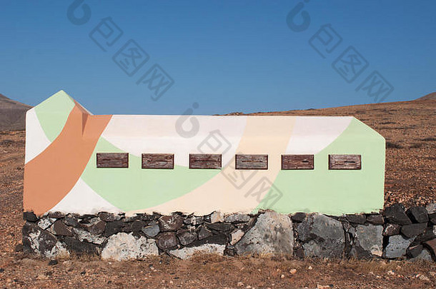 Fuerteventura金丝雀岛屿北非洲西班牙邮件盒子火星人景观村tefia
