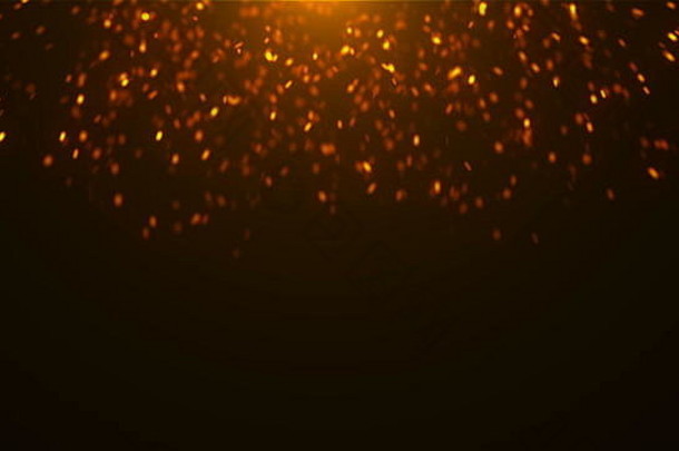 黄金闪闪发光的闪光空间粒子庆祝呈现背景