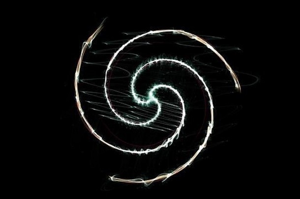 摘要环背景发光的旋转背景发光的螺旋发光轮行光圈光效果火焰螺旋系列
