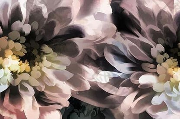盛开的菊花摘要特写镜头风格
