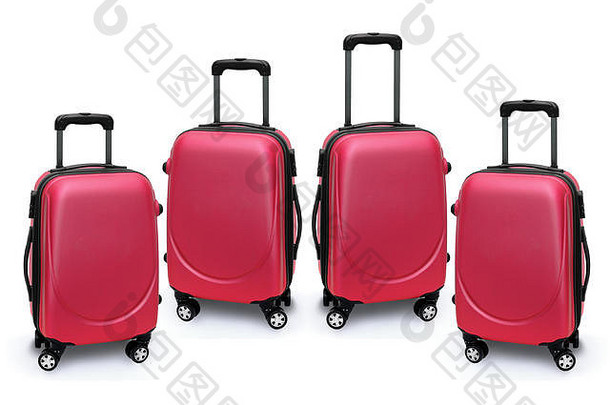 红色的行李袋白色背景