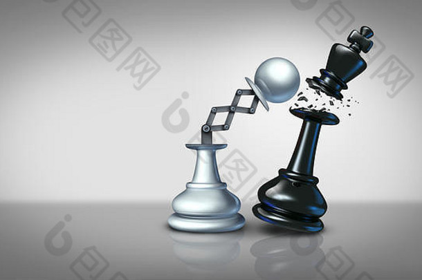 概念业务策略兵国际象棋数字破坏赢得王一块插图