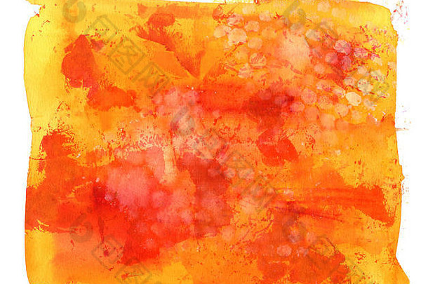 摘要艺术充满活力的橙色水彩纹理的地方文本秋天背景