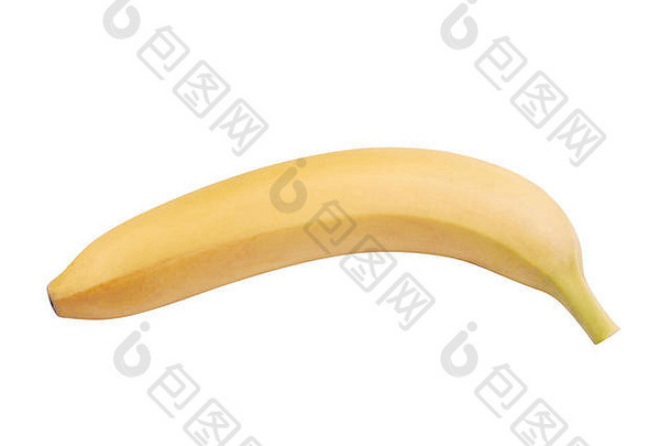 生黄色的香蕉孤立的