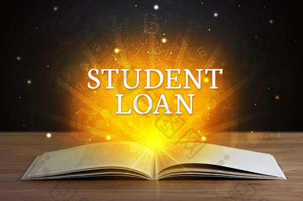 学生贷款登记未来开放书教育概念
