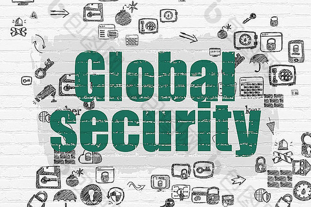 安全概念全球安全墙背景